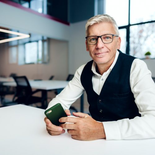 Portrait of mature businessman in the office.